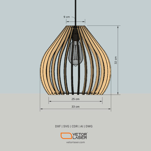 Laser Cut File Lighting Fixtures Project Template SVG DXF - VLP4721 - Image 3
