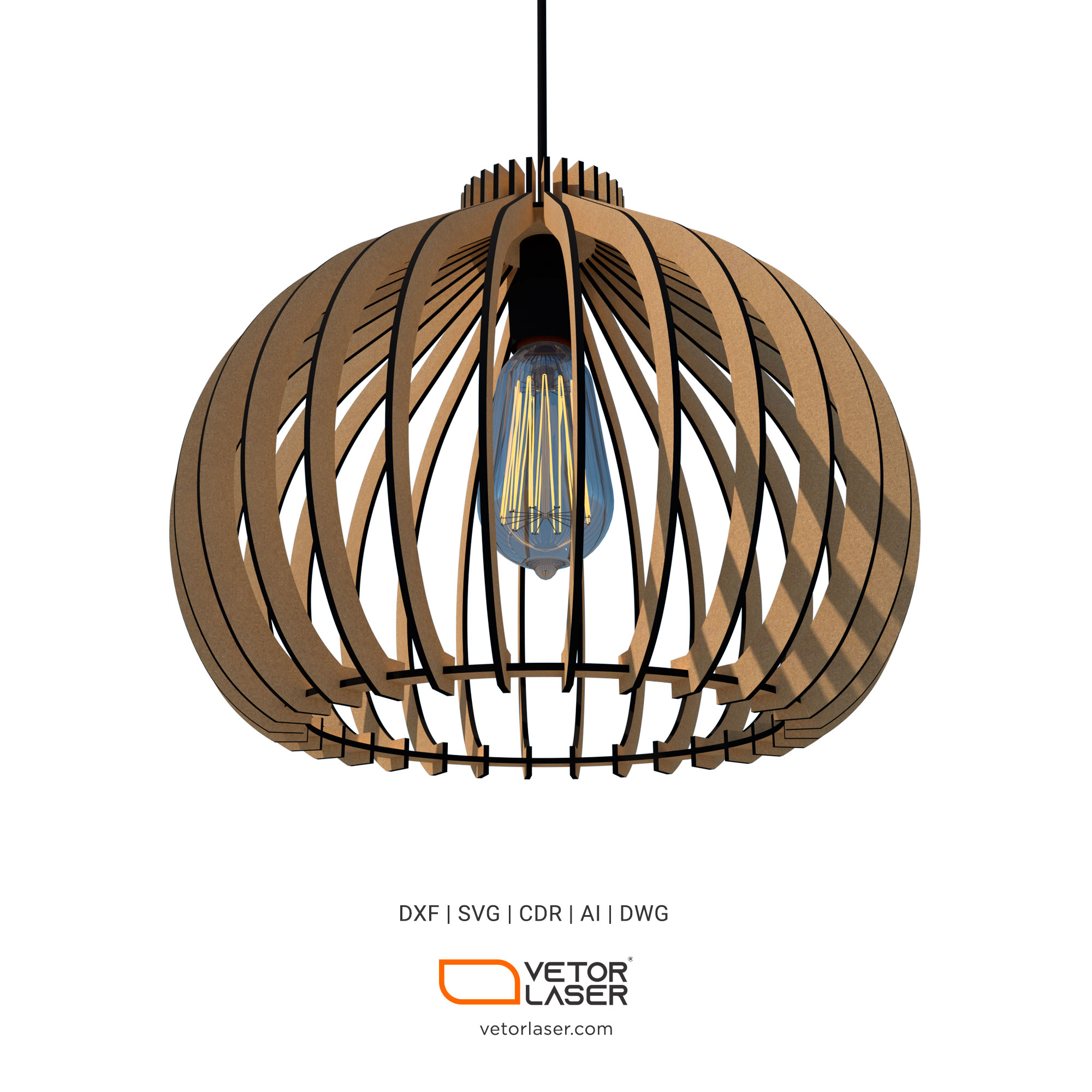 Laser Cutters Template for Wooden Pendant Ceiling Lamp