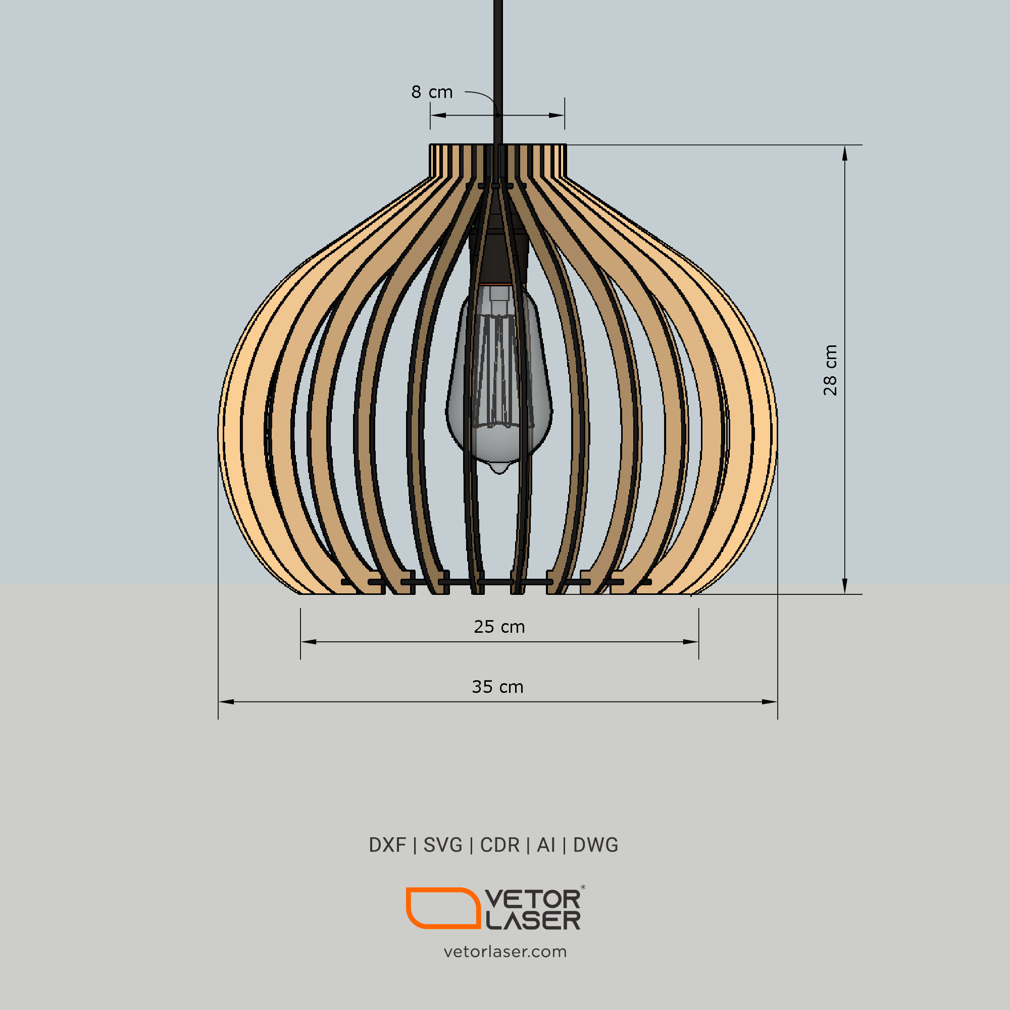 Laser Cut File Pendant Lamp Lighting Fixtures Project Template SVG DXF –  VLP8121LX - Laser Cut Files Projects DXF and SVG