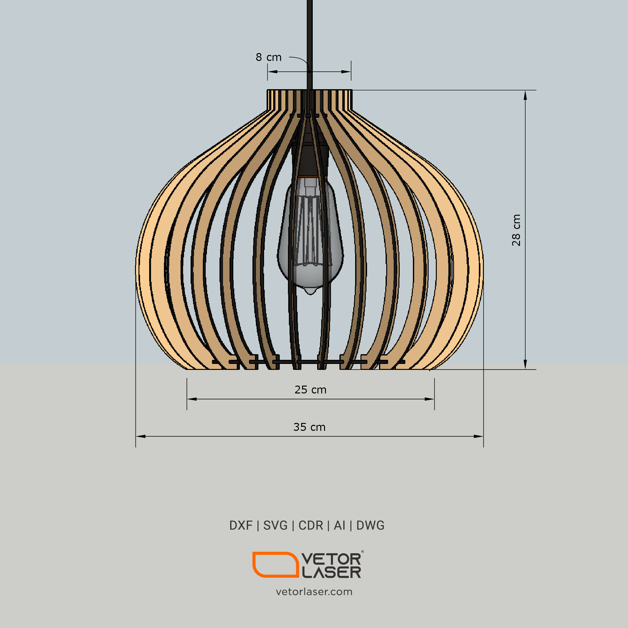 Laser Cut File Pendant Lighting Fixtures Project Template SVG DXF –  VLP4521LX - Laser Cut Files Projects DXF and SVG