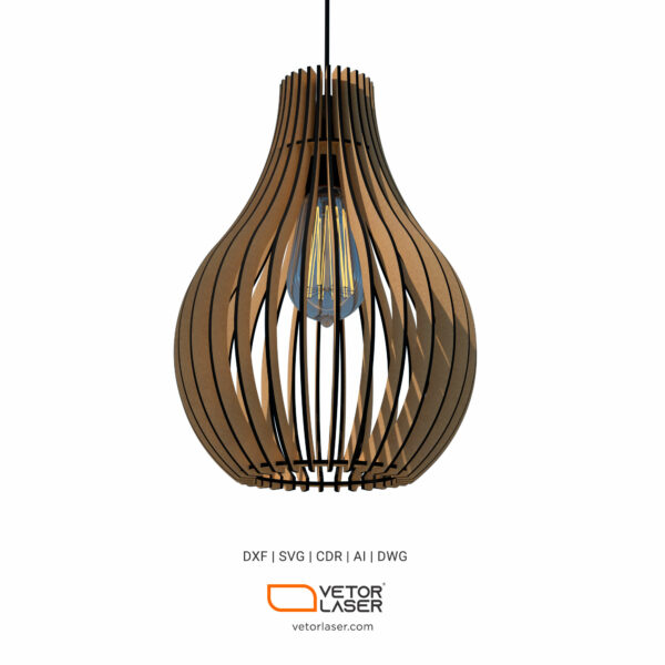 Laser Cut File Pendant Lamp Lighting Fixtures Project Template SVG DXF - VLP6621LX - Image 2