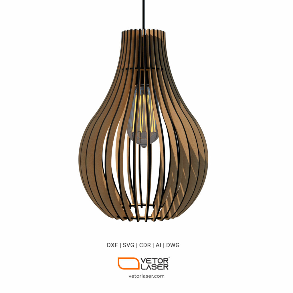 Laser Cut File Pendant Lamp Lighting Fixtures Project Template SVG DXF ...