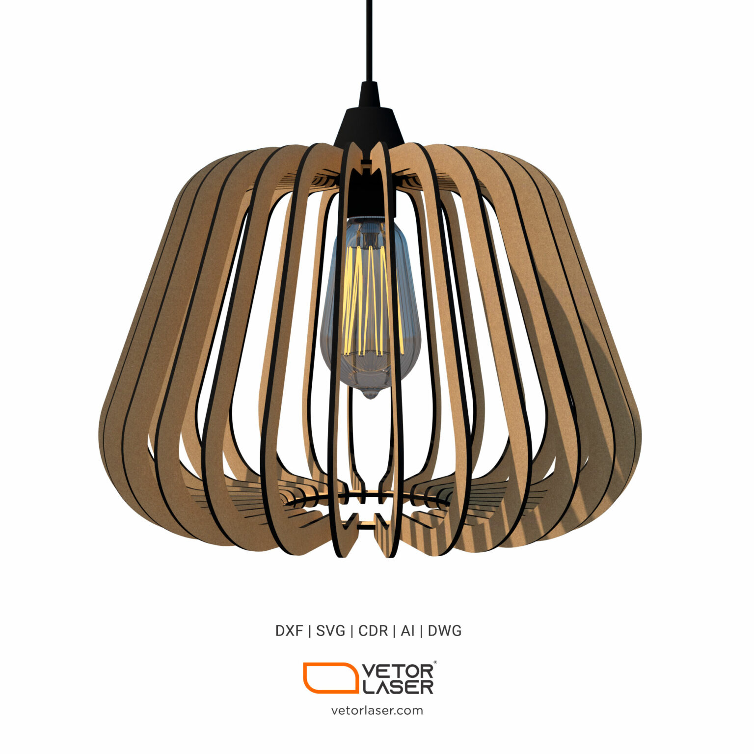 Laser Cut File Pendant Lamp Lighting Fixtures Project Template SVG DXF ...
