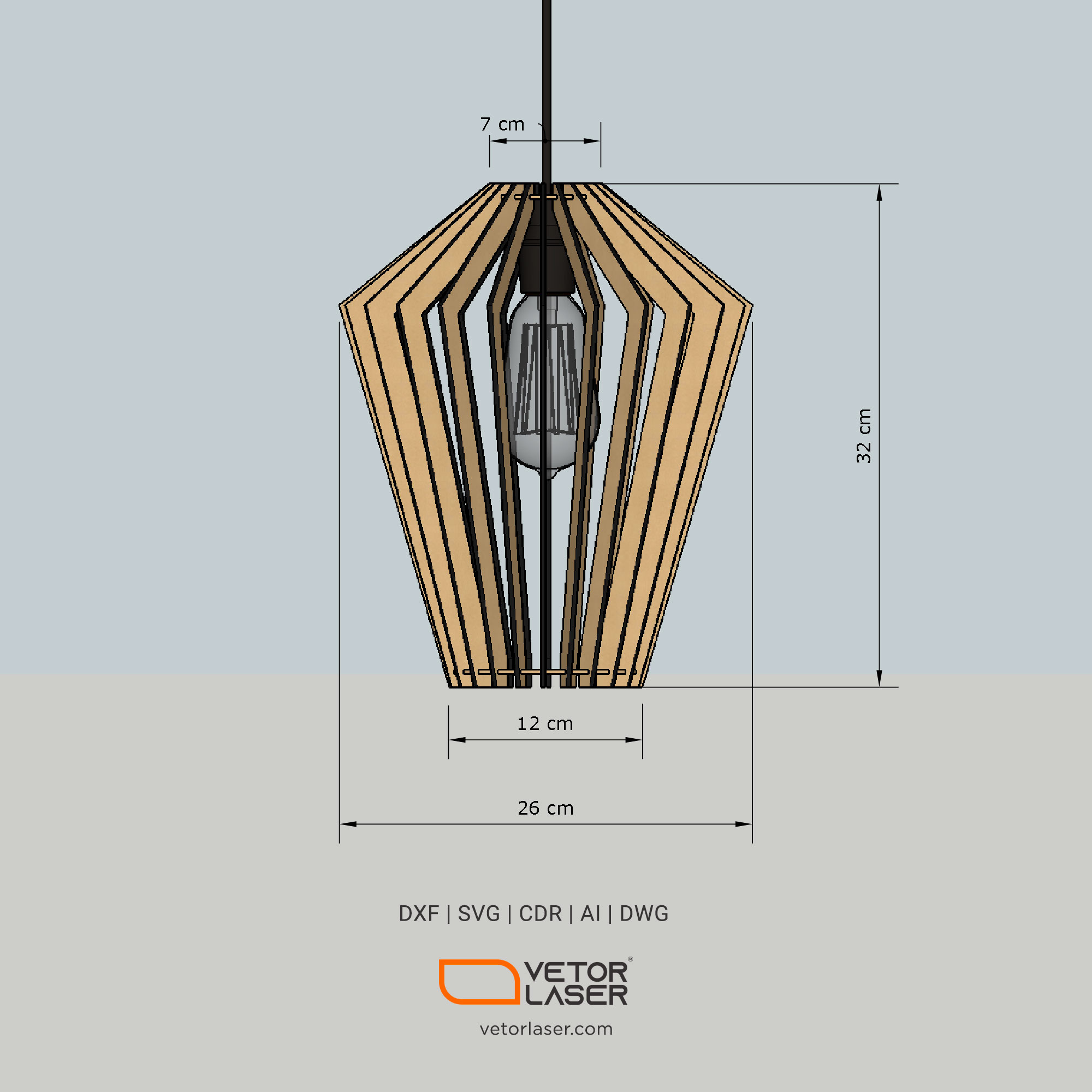 Laser Cut File Pendant Lighting Fixtures Project Template SVG DXF –  VLP4521LX - Laser Cut Files Projects DXF and SVG