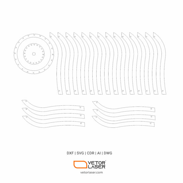 Laser Cutter File Lighting Fixtures Project Template SVG DXF - VLP4121 - Image 4