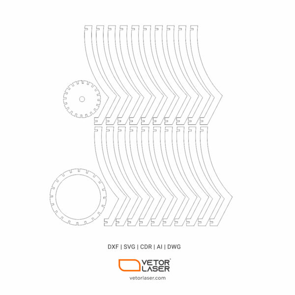 Laser Cutter File Pendant Ceiling Lights Project Template  SVG DXF - VLP3021 - Image 4
