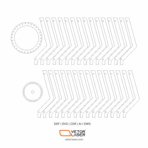 Laser Cutting File Lamp Shades Project Template SVG DXF - VLA0220 - Image 4