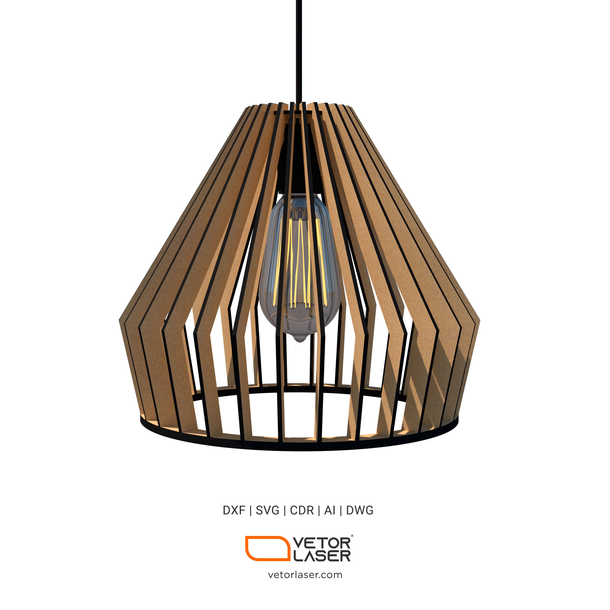 Laser Cut File Pendant Lamp Project Template Patterns SVG DXF