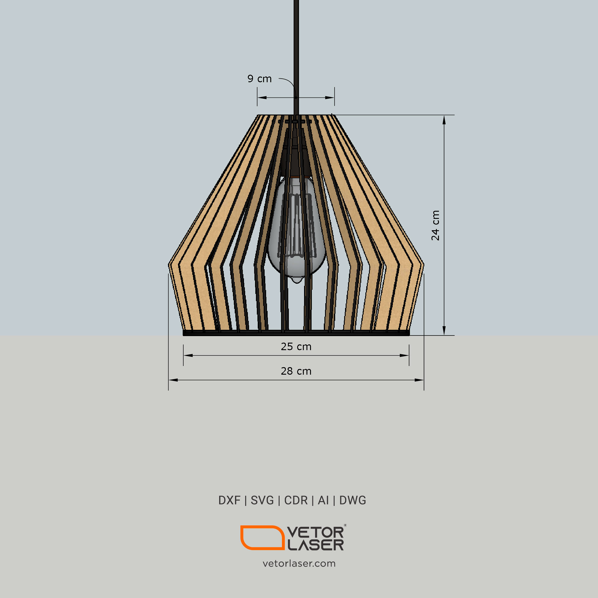 Laser Cut File Pendant Lamp Lighting Fixtures Project Template SVG DXF –  VLP8121LX - Laser Cut Files Projects DXF and SVG