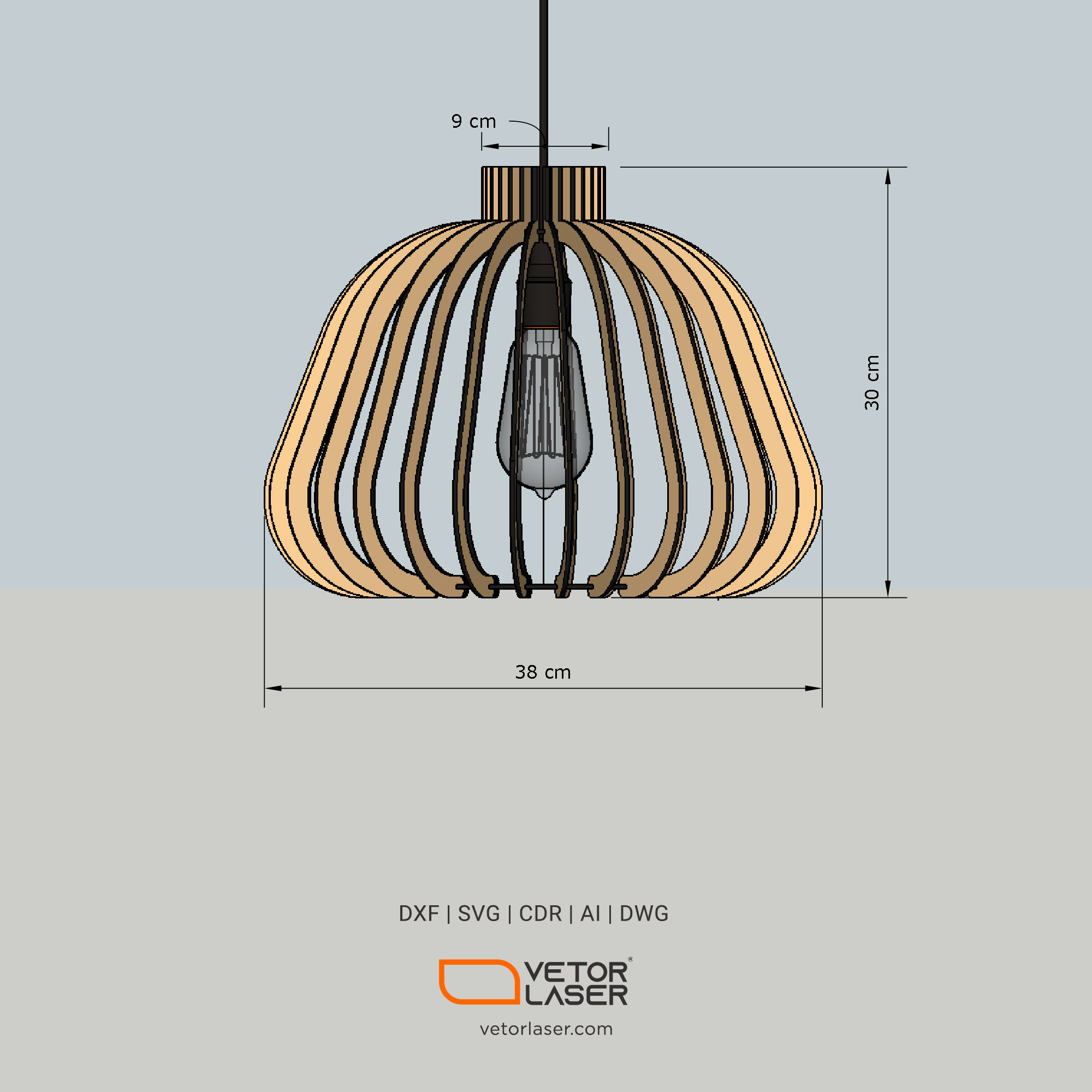 Laser Cut File Pendant Lamp Lighting Fixtures Project Template SVG DXF –  VLP8121LX - Laser Cut Files Projects DXF and SVG