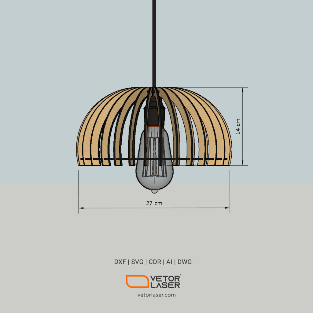 Laser Cut File Pendant Lamp Project Template Patterns SVG DXF – VL0720