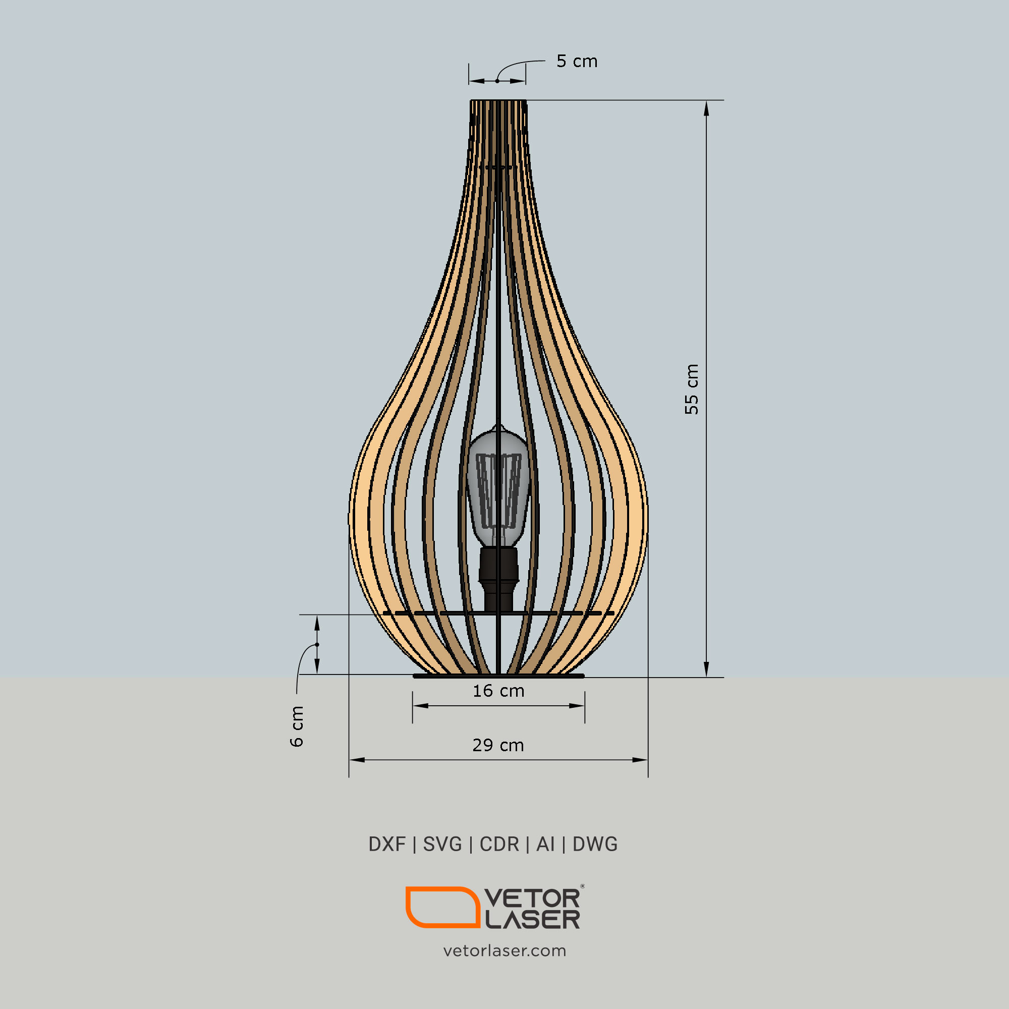 Laser Cut File Lampshade Project Template SVG DXF – VLC0222 - Laser Cut  Files Projects DXF and SVG