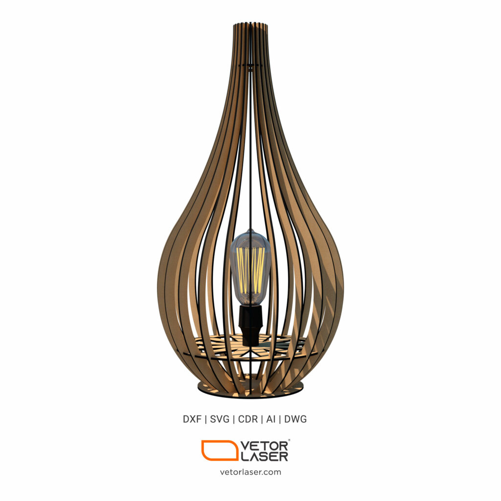 Laser Cutting File Vector Lampshade Project Template SVG DXF – VLC0222