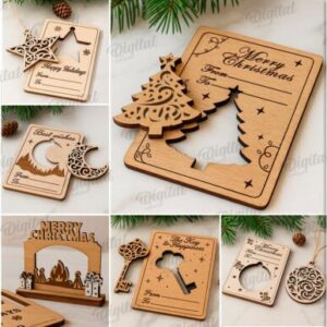 Christmas Cards with Stand Bundle Laser Cutting