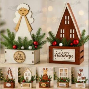 Decorative Christmas Boxes Bundle Laser