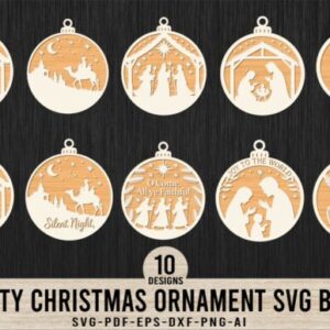 Nativity Christmas Ornament SVG Bundle